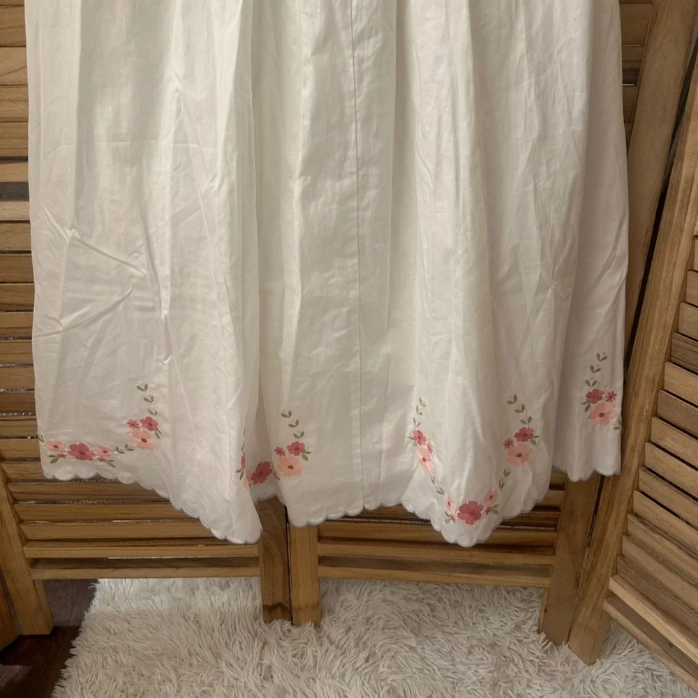 NWT_For Love Lemons Embroidered Tea Time Midi Dress in white size XS - Picture 11 of 11